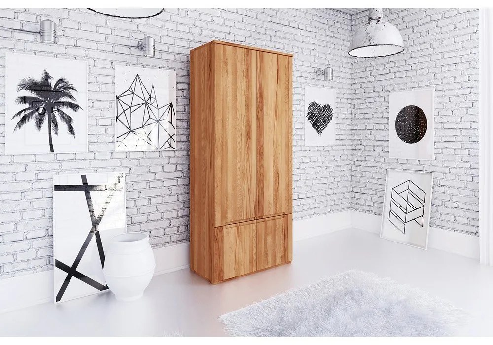 Šatníková skriňa z bukového dreva 90x206 cm Vento 2 - The Beds