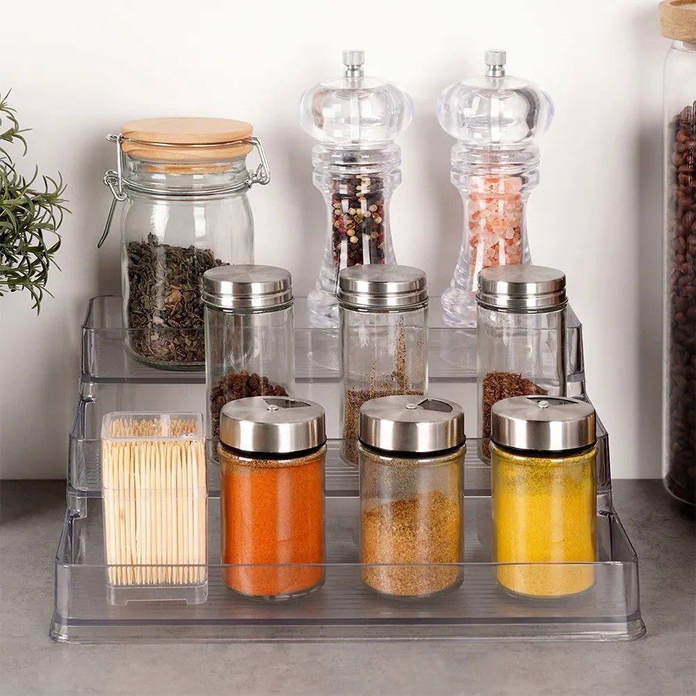 VILDE Prídavná poschodová polička, organizér na korenie, 3 schodíky COMPACTA