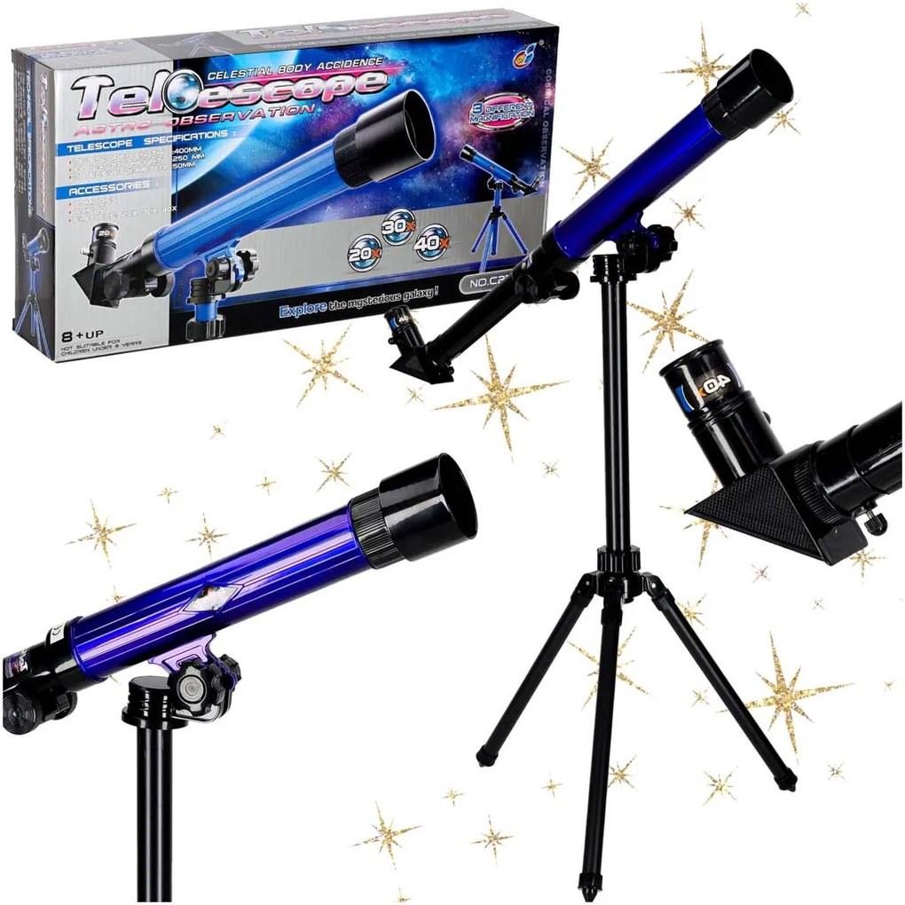 KIK Detský astronomický teleskop so statívom a objektívmi 20x, 30x, 40x