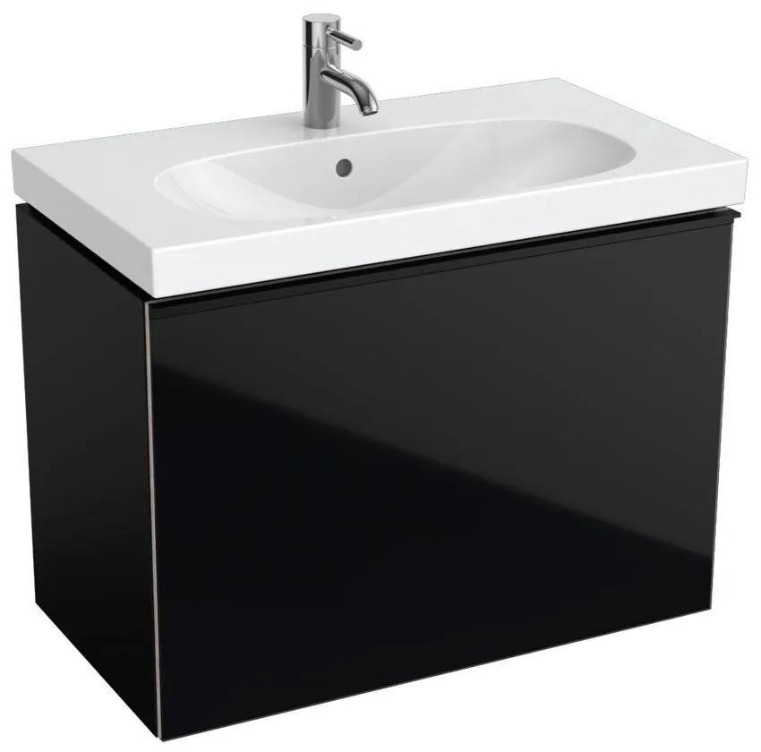 GEBERIT Acanto závesná skrinka pod umývadlo, 1 zásuvka, 740 x 416 x 535 mm, čierna, 500.615.16.1