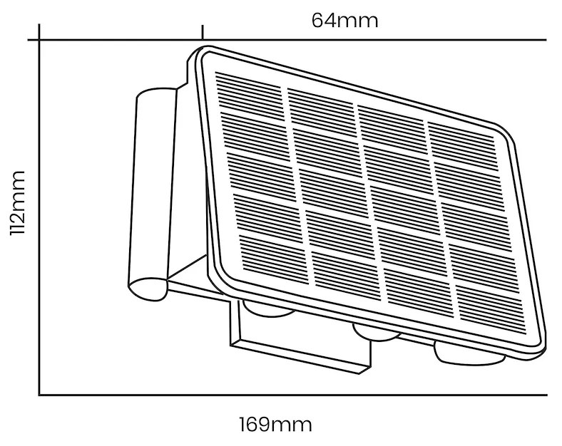 Ecolamp Exteriérové solárne nástenné LED svietidlo Alf1, 1x LED 2w, čierna