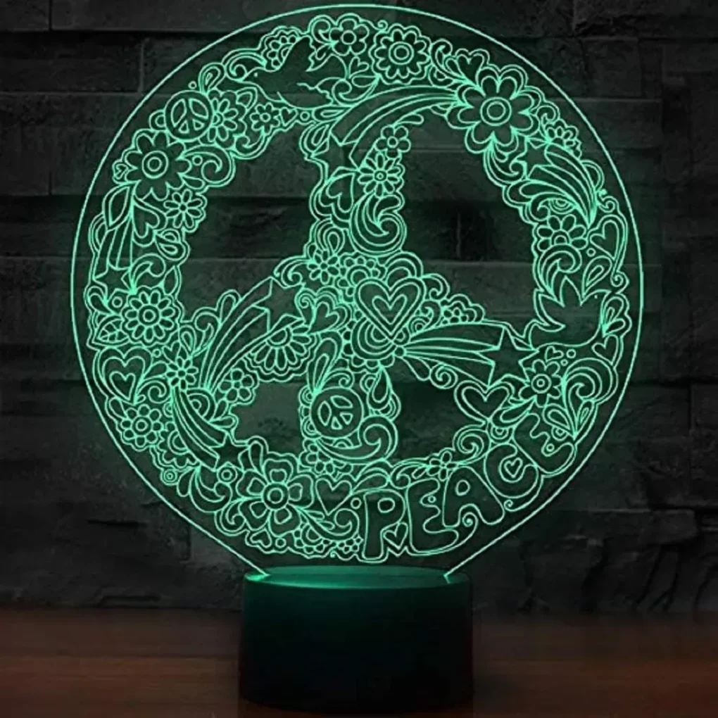 3Dmix 3DL-DFS002 – 3D LED nočná lampa - Hippies (Aroma)