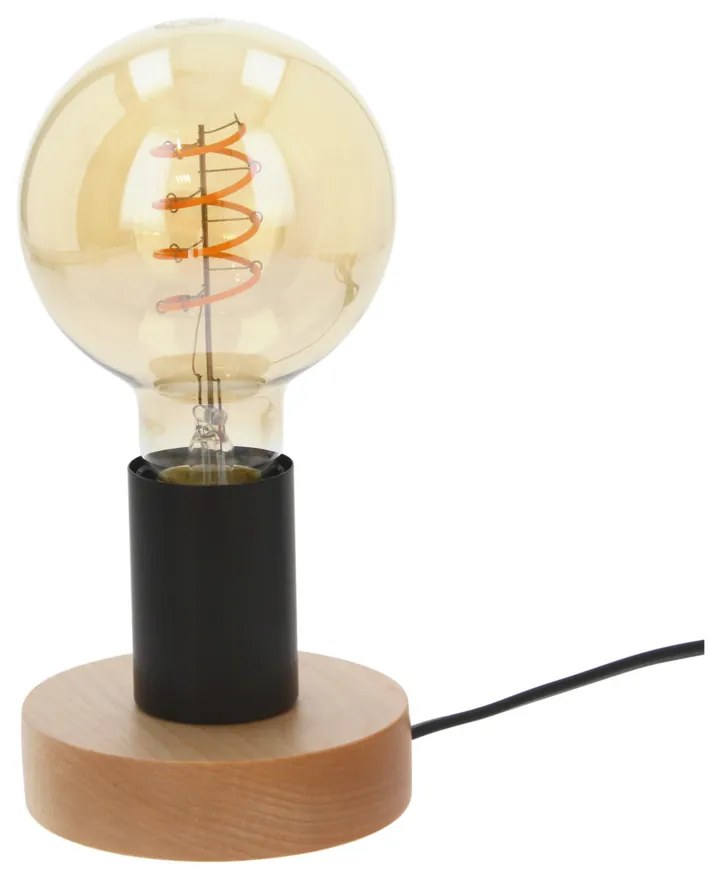 Enar Stolná lampa 1xE27 Max.25W Brezová/čierna/čierne PVC