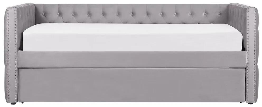 Rozkladacia posteľ 90 cm GENSA (sivá) (s roštom). Vlastná spoľahlivá doprava až k Vám domov. 1023089
