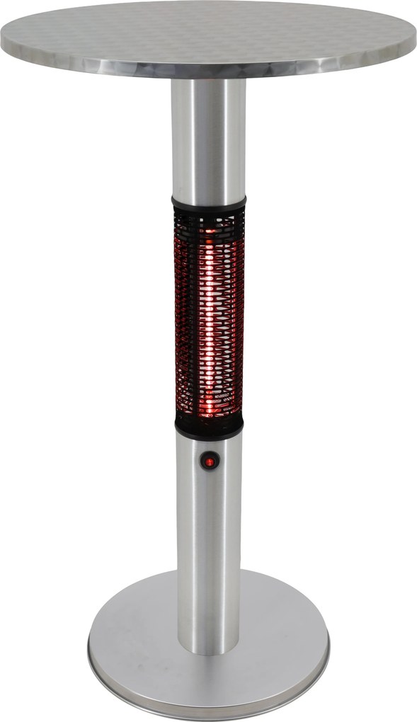 Vyhrievaný barový stôl s infražiaričom, 1500 W, Ø 600 mm, nerezový