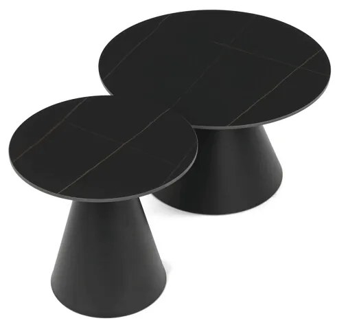 Autronic BONTEC Konferenčný stolík 70x70x40, 5cm, keramika, mramor, CT-F4118 BK Farba: Čierna