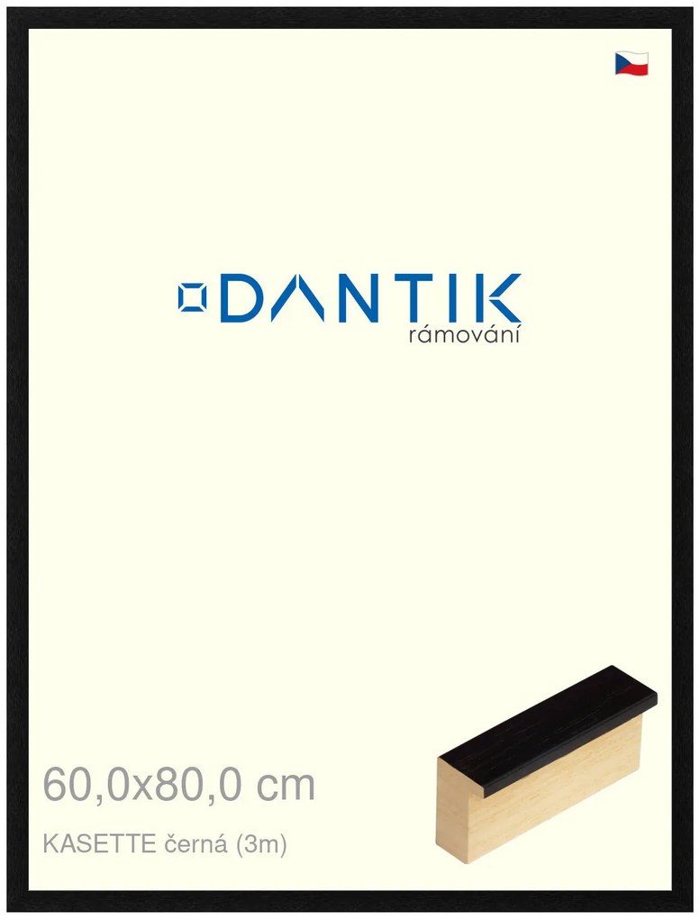 DANTIK rám na obraz 60x80 | KASSETTE černá (Plexi Čiré)