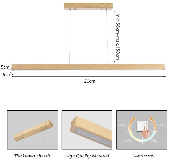 Brilagi - LED luster na lanku OAK LED/30W/230V 3000/4500/6000K dub