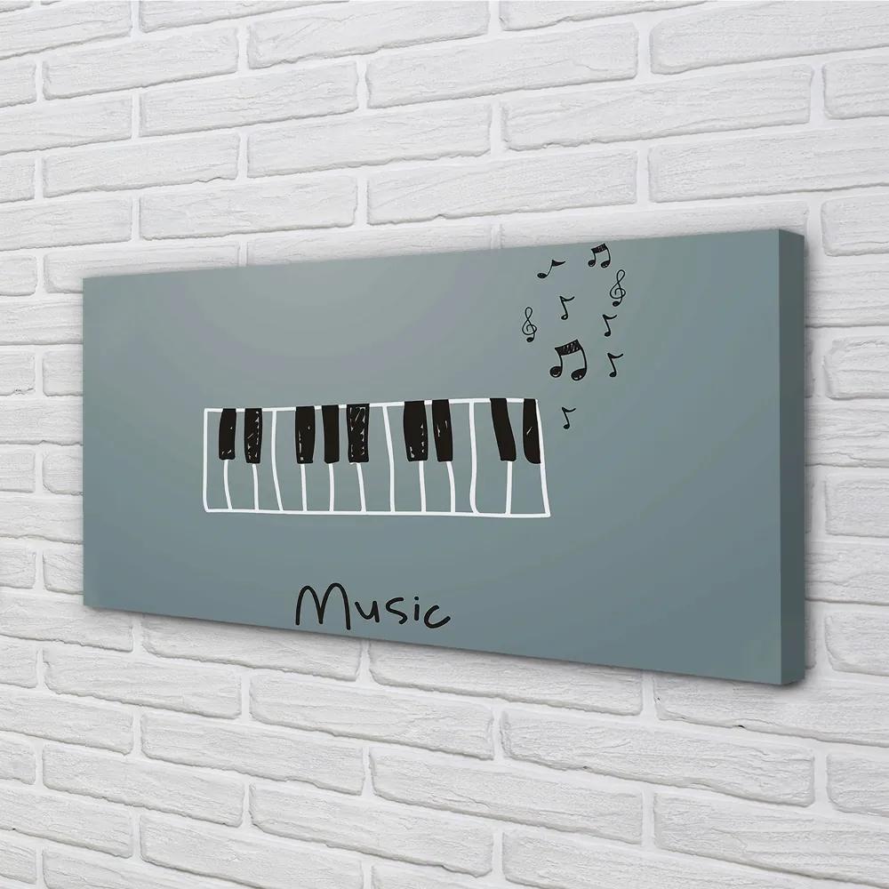 Obraz canvas piano poznámky 125x50 cm