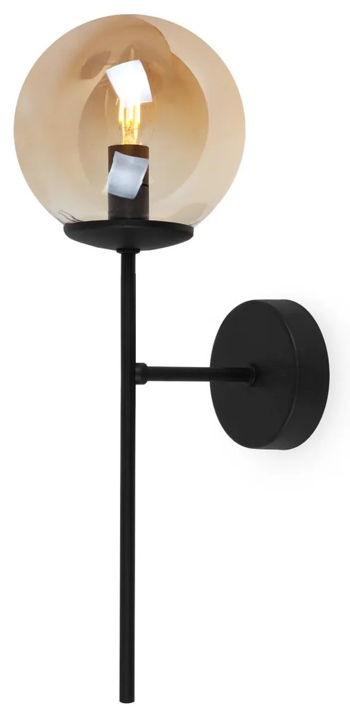 Nástenné svietidlo Paris, 1x medové sklenené tienidlo, B