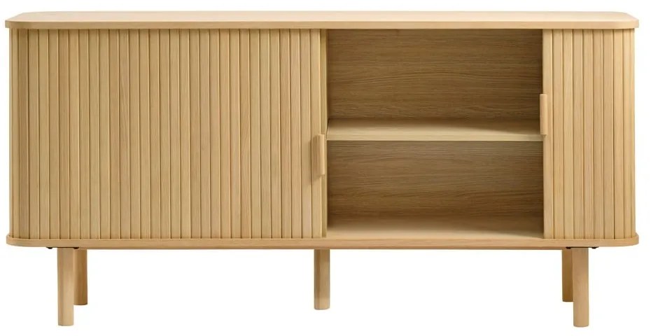 Nízka komoda v dekore duba s posuvnými dverami v prírodnej farbe 76x160 cm Cavo – Unique Furniture