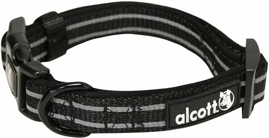 Alcott reflexní obojek pro psy, Adventure, černý, velikost M