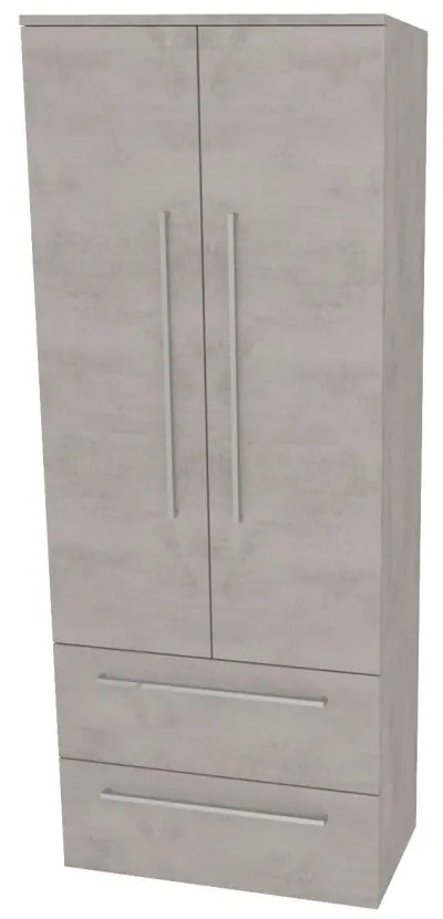 Mereo Bino, kúpeľňová skrinka vysoká 163 cm, dvojitá, Multidecor, Chromix strieborný, MER-CN699ACST