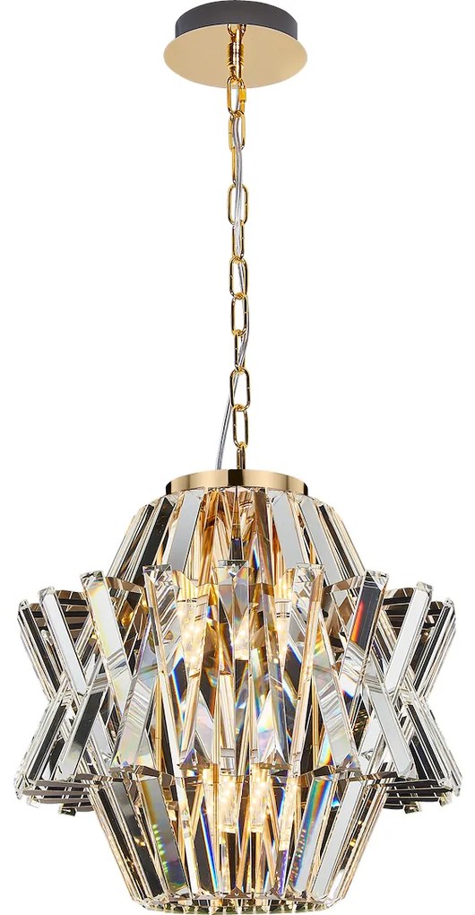 EUlight Luster Crown, 1x krištáľové tienidlo, (fi 34cm), g