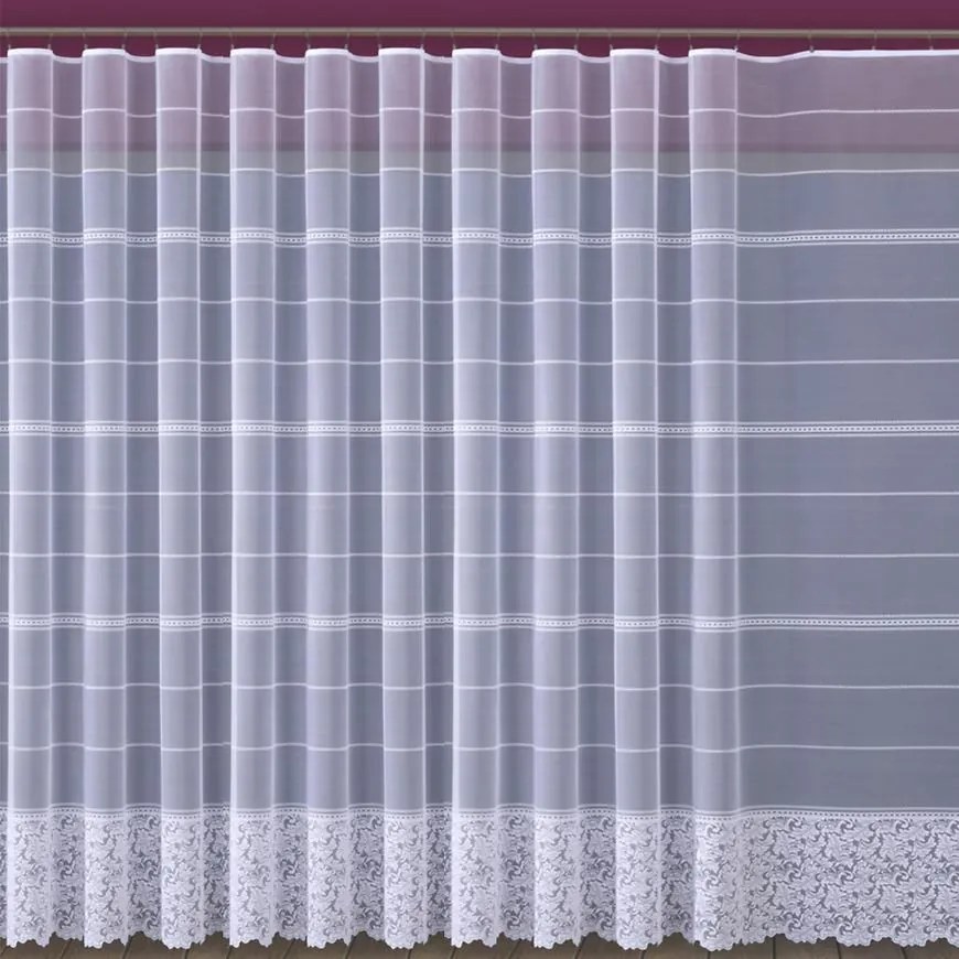 Žakarová záclona 618/D370/250 biely. Tovar na mieru