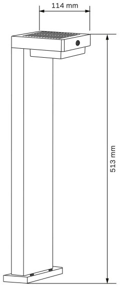 LED Solárna lampa so senzorom MALI LED/4,5W/3,7V 2000 mAh IP44 čierna