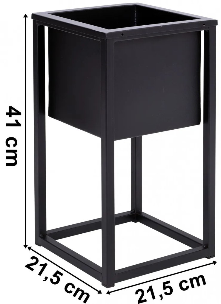 Kvetináč na stojane CONCOVE 40 cm čierny