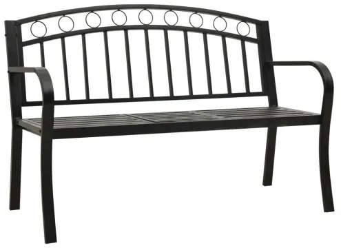 vidaXL Záhradná lavica so stolíkom čierna 120 cm oceľ-