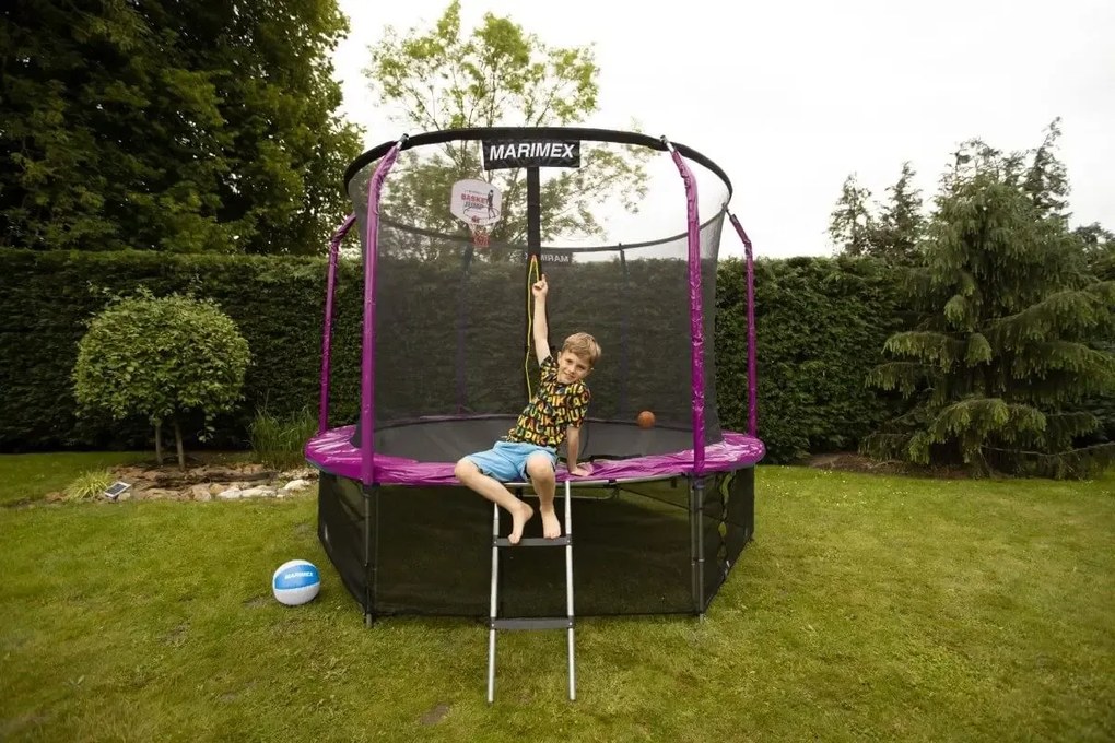 Marimex | Trampolína Marimex Standard 244 cm ružová + ochranná sieť + rebrík ZADARMO | 19000110