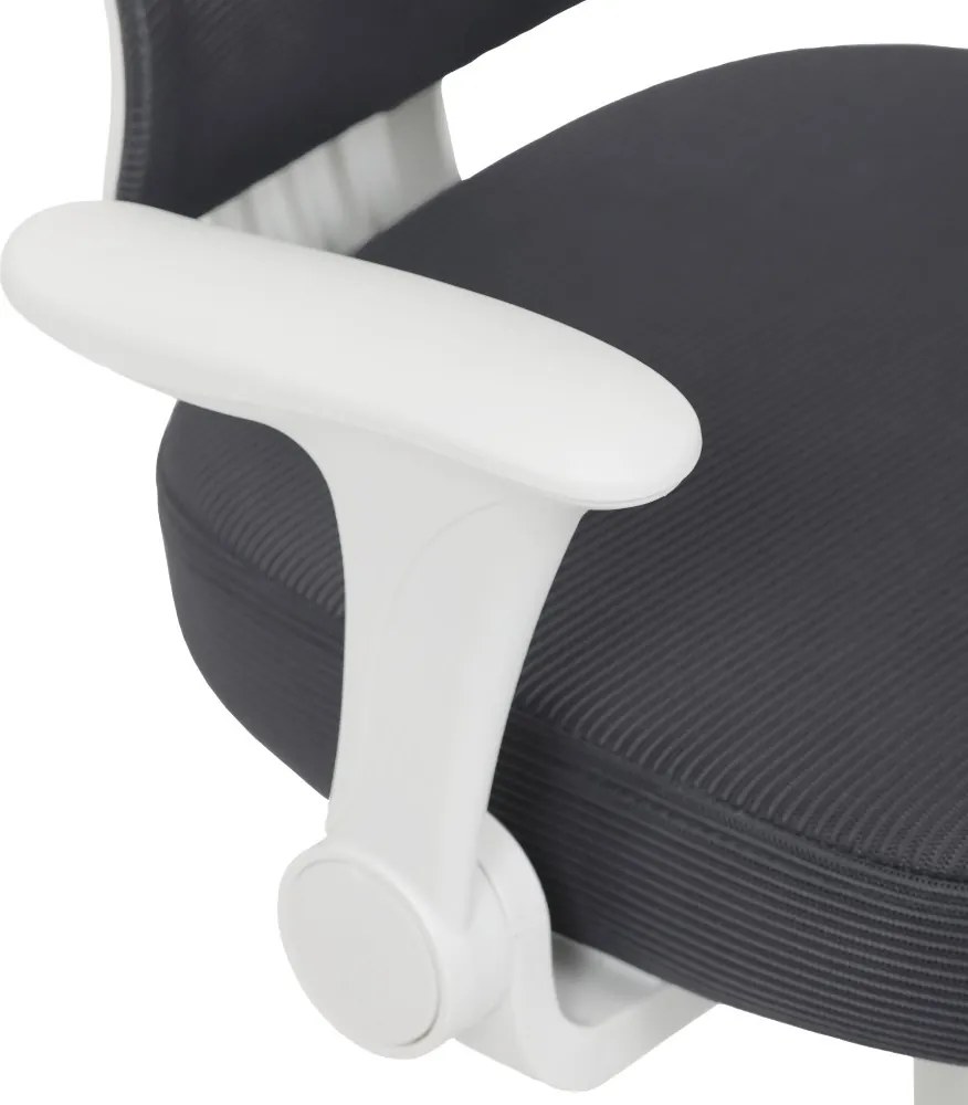 Detská pracovná stolička NANDU — sieť / látka, tmavo sivá