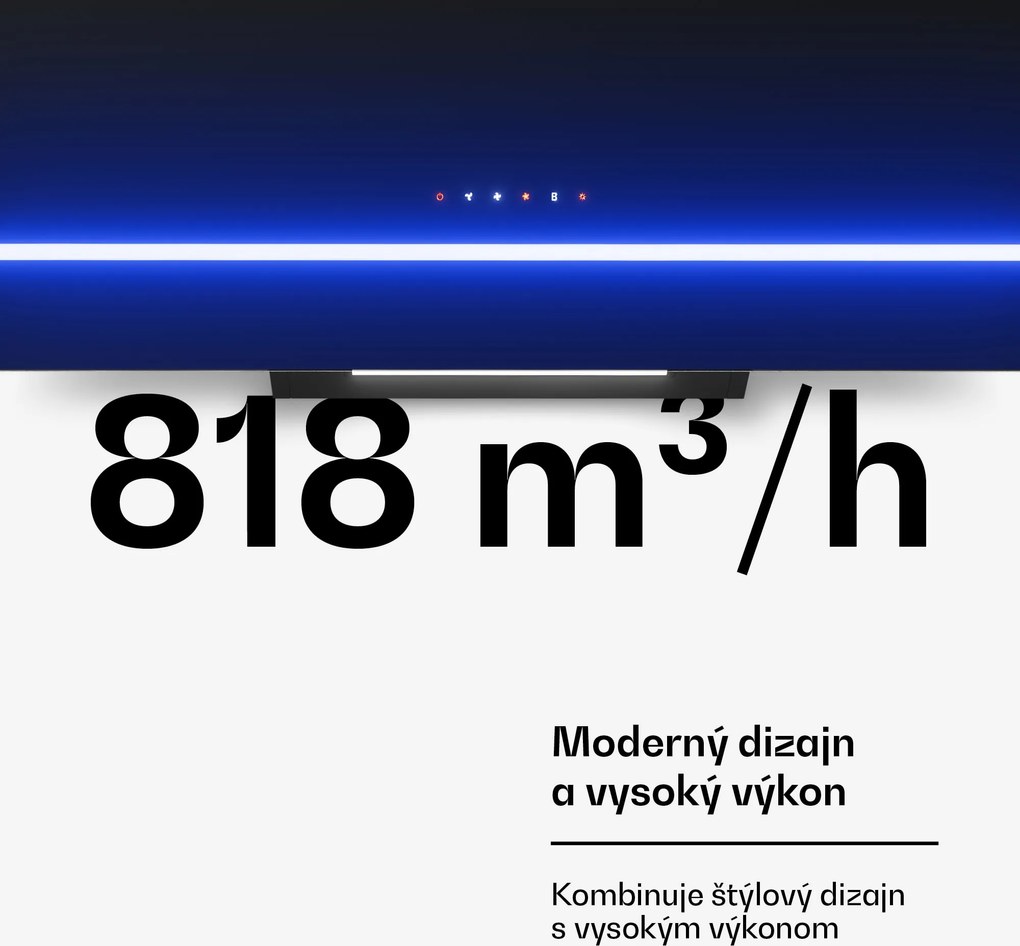 Klarstein Illuminosa šikmý digestor | Režim odsávania a recirkulácie | Minimalistický | 818 m³/h | 90 cm