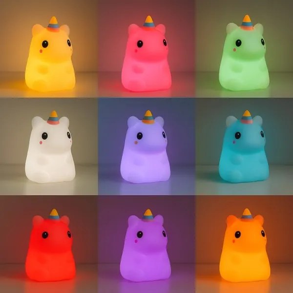 LED RGBW Stmievateľné nabíjateľné detské nočné svetlo UNICORN LED/1W/5V 1200 mAh