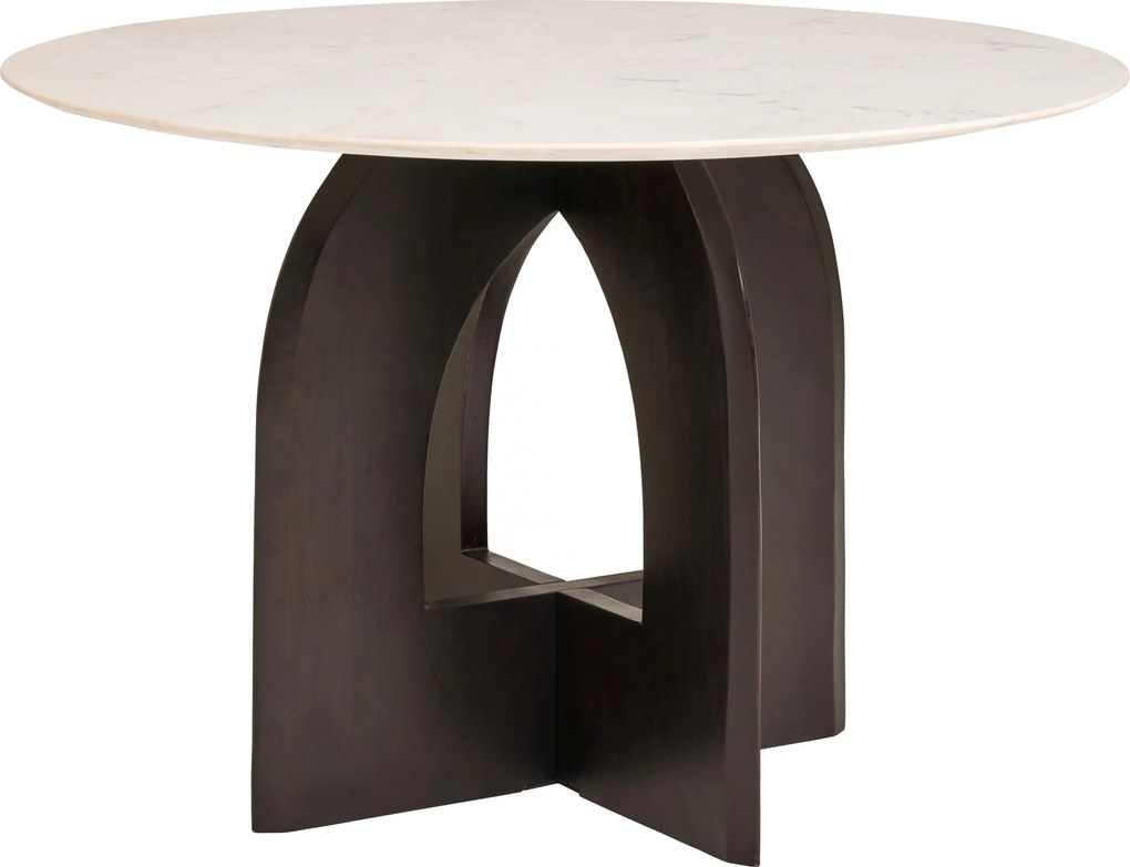 XXXLutz JEDÁLENSKÝ STÔL, mangové drevo, biela, farba vlašského orecha, 120/76/120 cm Livetastic - Stoly - 000729001205