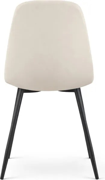 Sada šiestich jedálenských stoličiek LUMO zamatové, béžové / čierne nohy (6 ks)