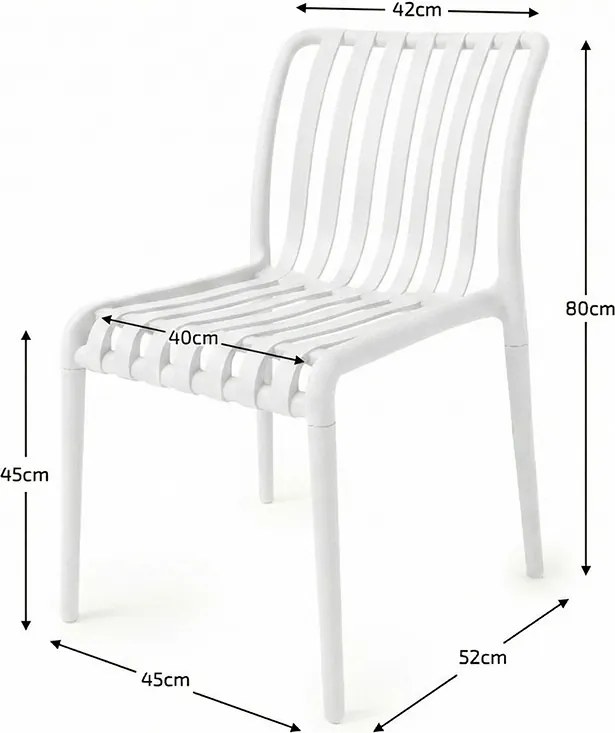 Zahradní set TREGO ISLAND - 2 židle a kulatý stůl ø 60 cm, bílá