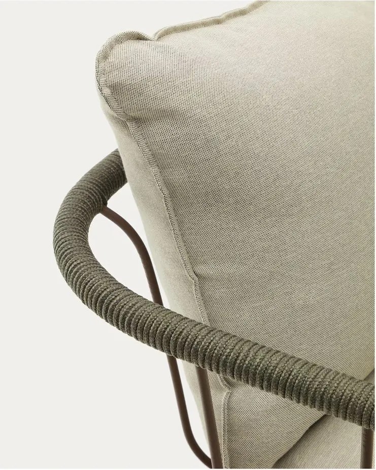 Svetlozelená/béžová záhradná pohovka Salguer - Kave Home