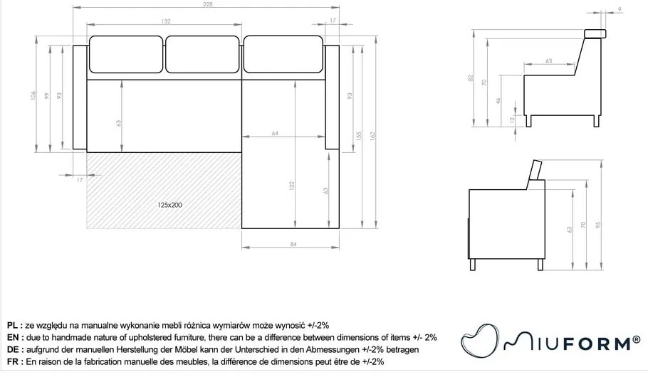 Tmavosivá zamatová rozkladacia rohová pohovka (pravý roh) Sweet Harmony – Miuform