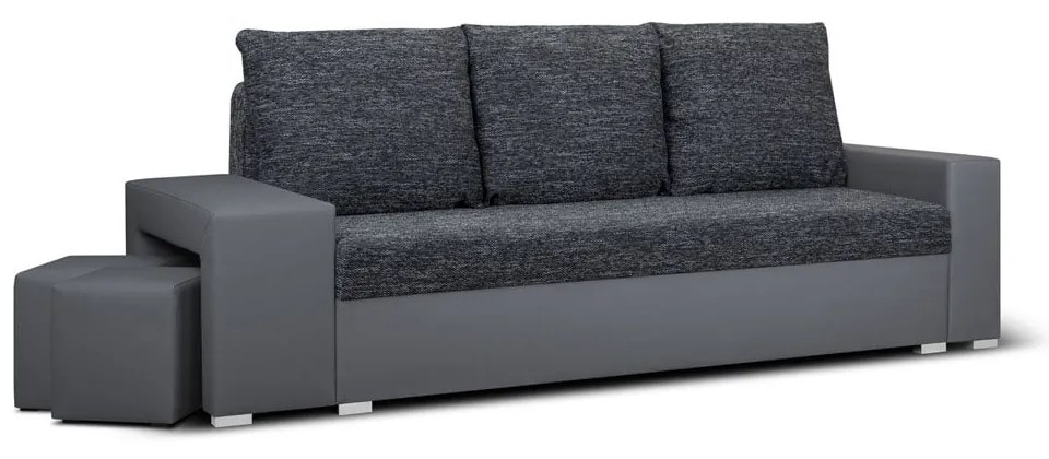 Pohovka pre 3 osoby s funkciou spania MILAN I Sivá/sivá