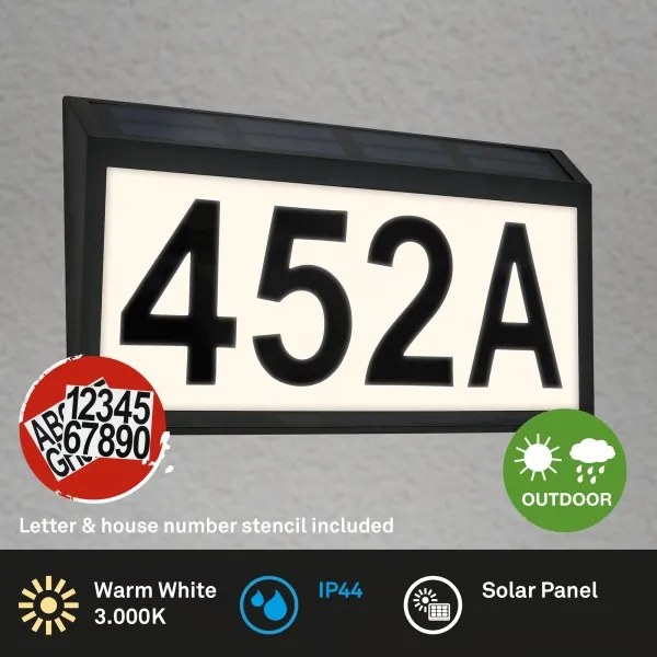 Briloner 3797015 - LED solárne domové číslo LED/0,5W/1,2 IP44