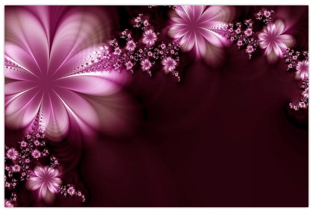 Obraz abstrakcie - kvety (90x60 cm)