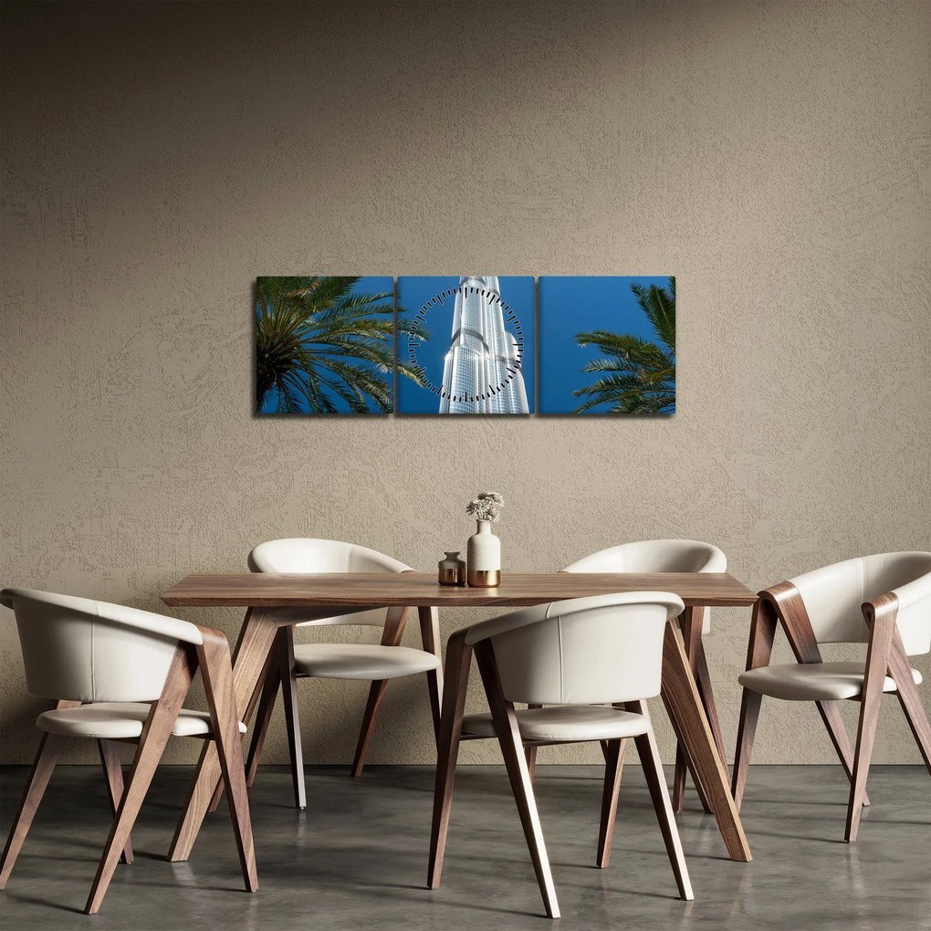 Obraz - Burj Khalifa (s hodinami) (90x30 cm)