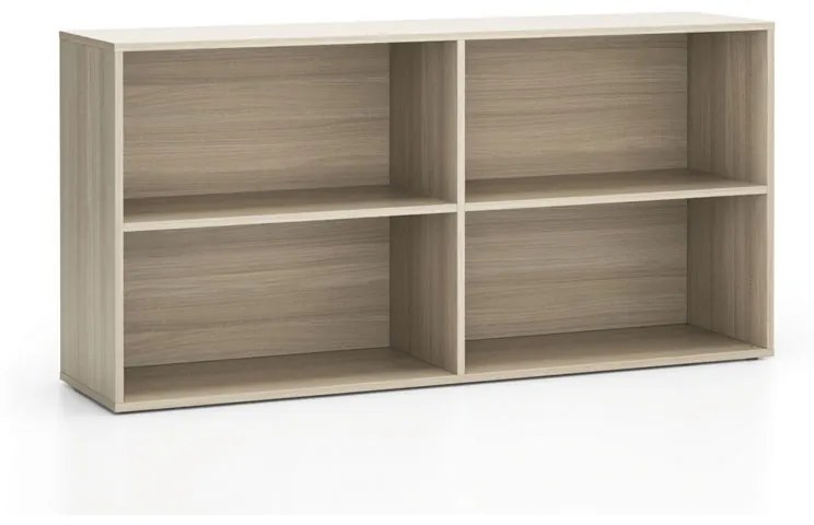 Kancelársky policový regál LAYERS, dlhý, 2 police, 1582 x 400 x 777, dub prírodný