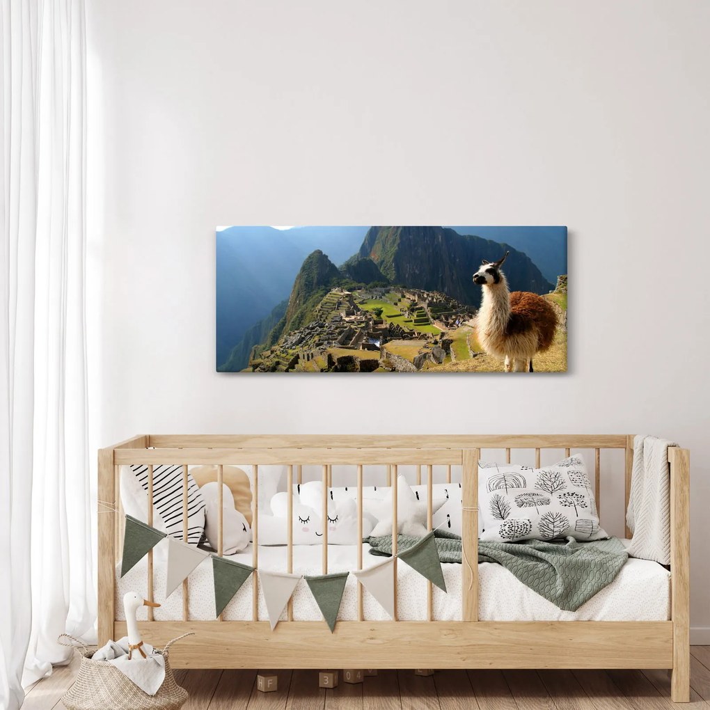 Obrázok - Lama a Machu Picchu (120x50 cm)