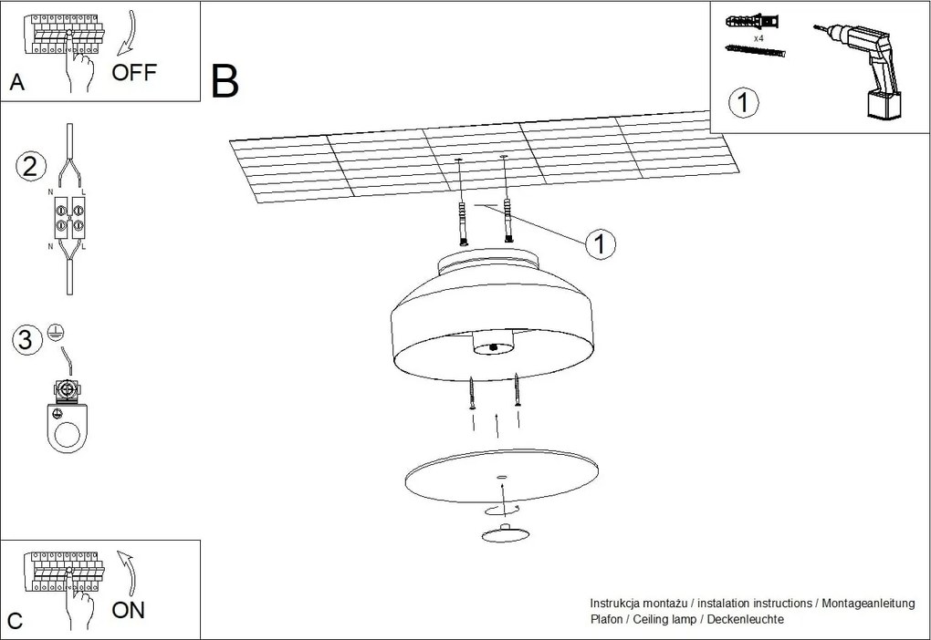 Stropné svietidlo Omiq, 1x olivovo zelené kovové tienidlo, (biely plast), (fi 30 cm)