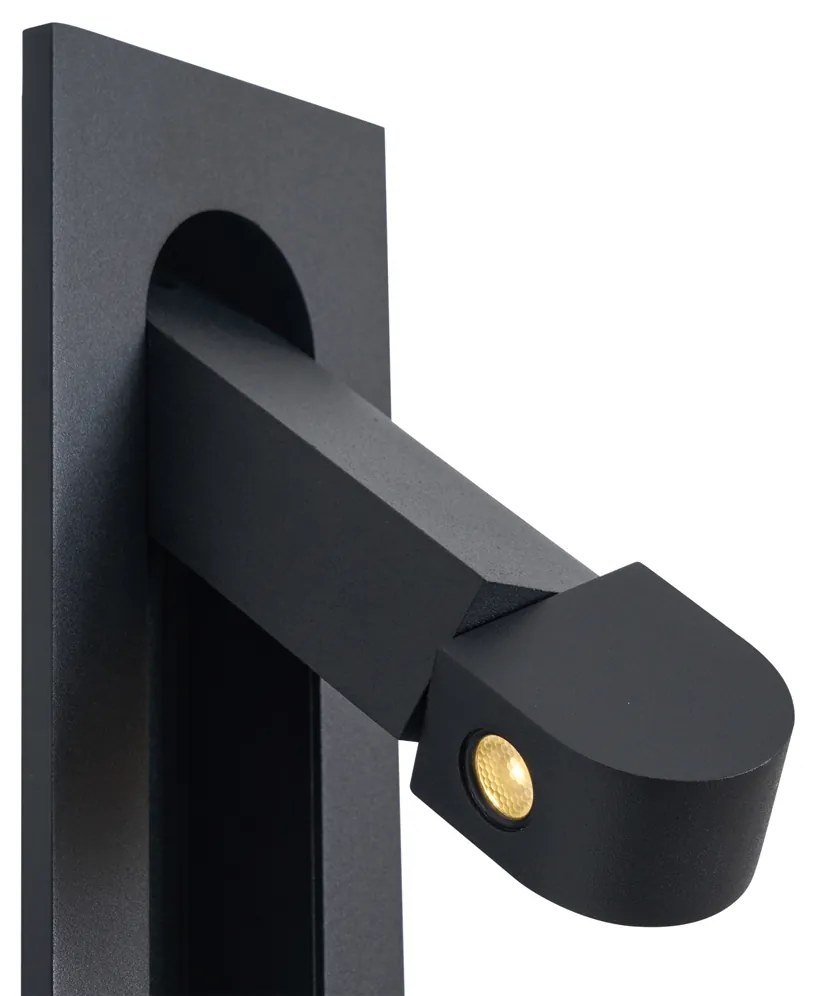 Moderné nástenné svietidlo čierne vrátane LED a portu USB-C - Hilton