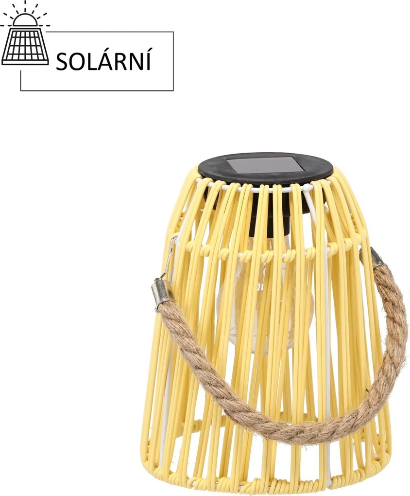 Solárna LED lucerna Sofian 18 cm žltá