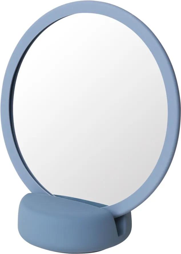 Modré stolové kozmetické zrkadlo Blomus, výška 18,5 cm