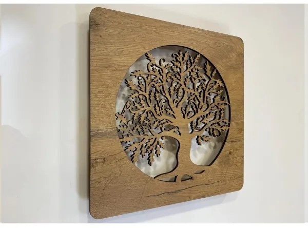 Li-Go 5275/DUB2 - LED nástenná dekorácia LED/10W/5V 20000 mAh 42x42 cm dub + DO