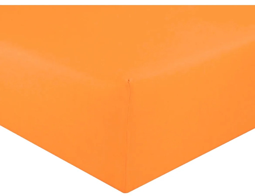 Posteľná plachta jersey oranžová - 160x200cm