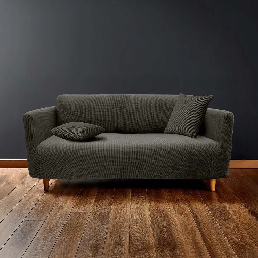 Antracitový 3-miestny napínací poťah na pohovku Sacha – douceur d'intérieur