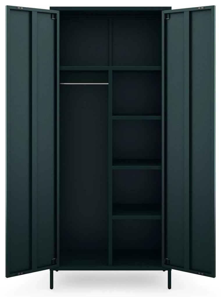 Šatníková skriňa FLAVIO, 800 x 1850 x 450 mm, Modern: fľaškovo zelená farba