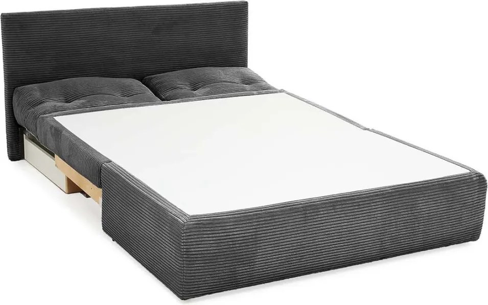 Rozkladacia pohovka Torben, šedá štrukturovaná látka