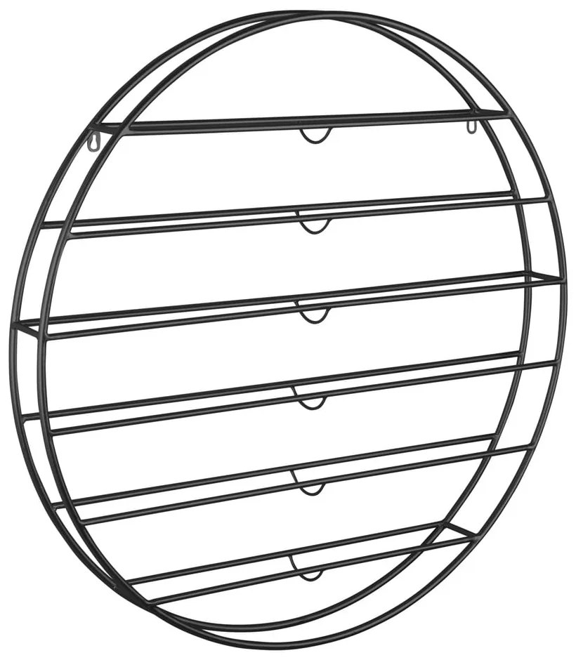 Čierny nástenný kovový regál na víno počet fliaš 12 80x80x9 cm Redondo – PT LIVING
