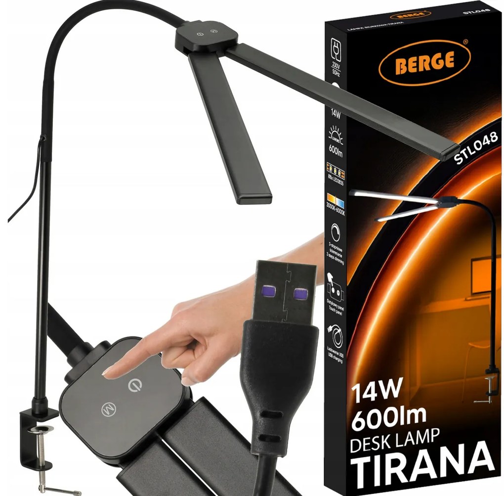 BERGE LED stolná lampa TIRANA 14W