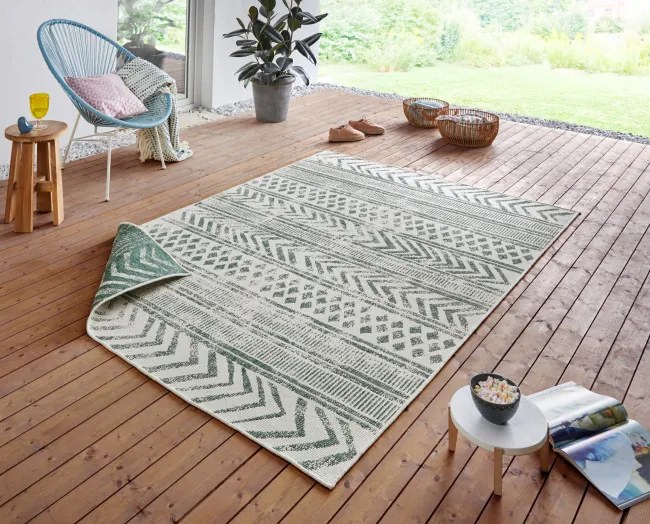 Obojstranný koberec Hanse Home Twin Supreme Biri zelený / krémový