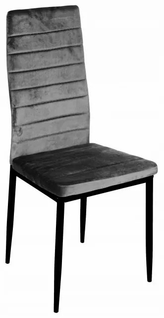 TRENDIE Jedálenská stolička Chicago zamatová tmavo sivá